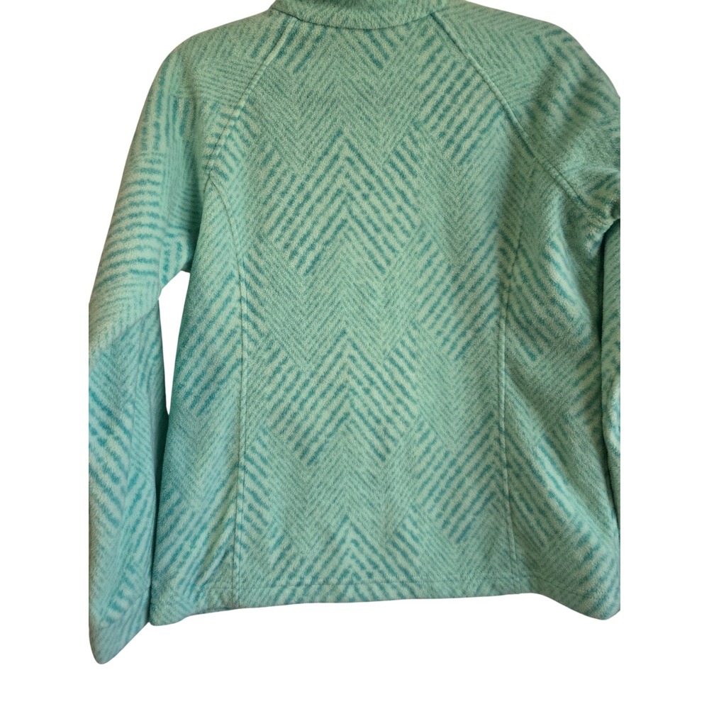 🆕️ NWOT Columbia Womens Mint Green Chevron Full Zip Fleece Jacket XG6004 Size L - Picture 9 of 14